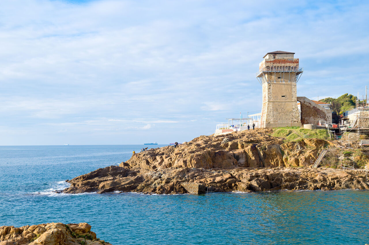 The towers of Livorno and Capraia