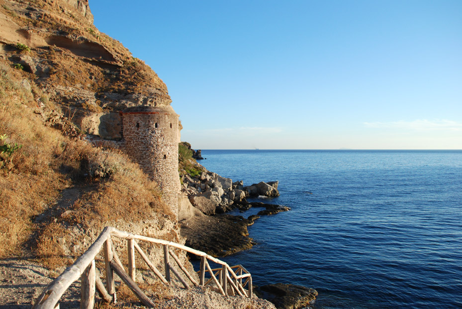 The towers of Livorno and Capraia