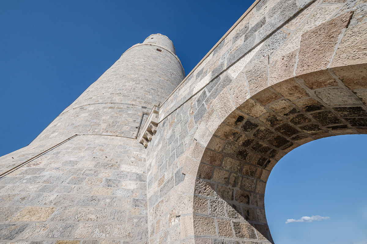 The towers of Livorno and Capraia