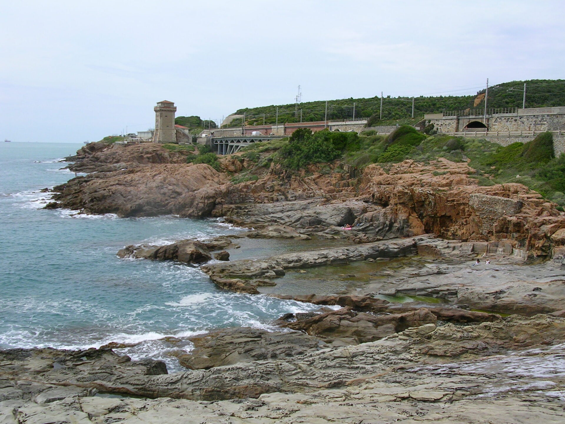 The towers of Livorno and Capraia